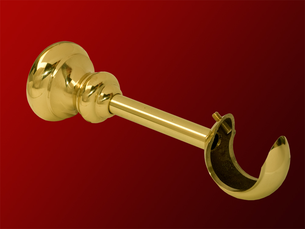 Wandträger offen Messing massiv glanz für 40mm Rohr