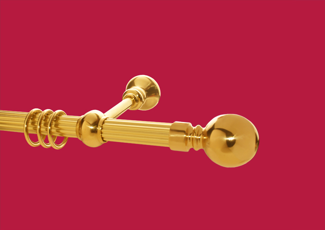 Gardinenstange Messing 28 mm Modell Ferdinand III kanneliert