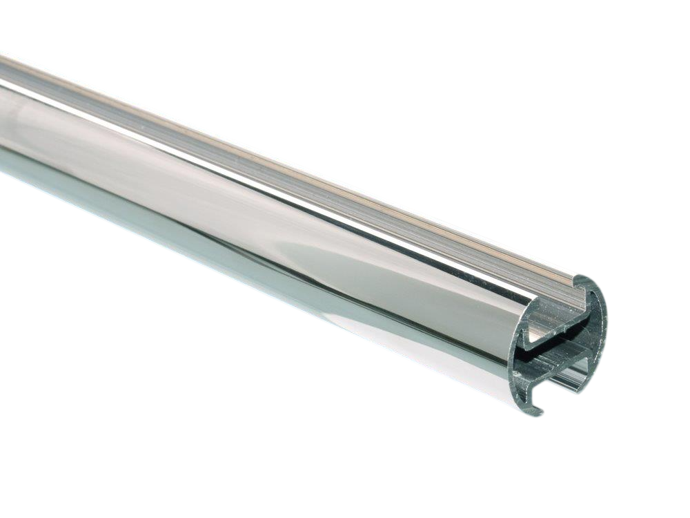 Innenlaufprofil für Gardinenstangen 20mm Chrom glanz