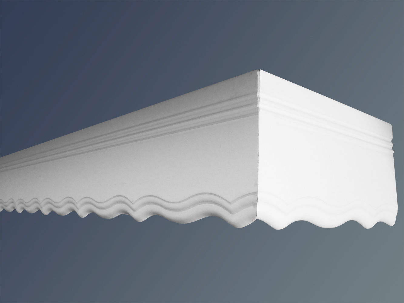 Gardinenschiene mit Blende Holz geschweift 2lauf incl. Retouren