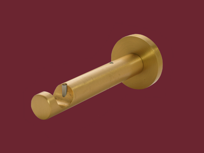 1826_0 Wandträger 1lfg messing matt offen für Gardinenstangen 20mmØ