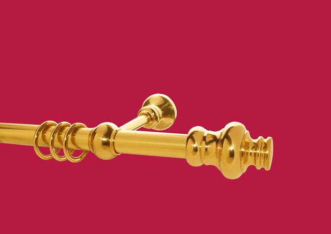 Gardinenstange Messing 28 mm Modell-Joseph I Rohr glatt