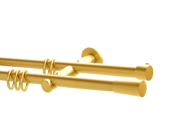 Gardinenstange doppell. Messing matt Design. 16 mm Mallorca