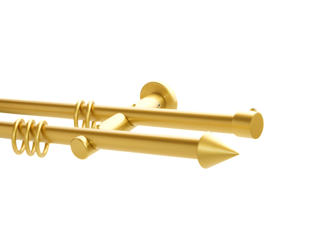 Gardinenstange doppell. Messing matt Design. 16 mm Palma Gardinenstange doppell. Messing matt Design. 16 mm Palma