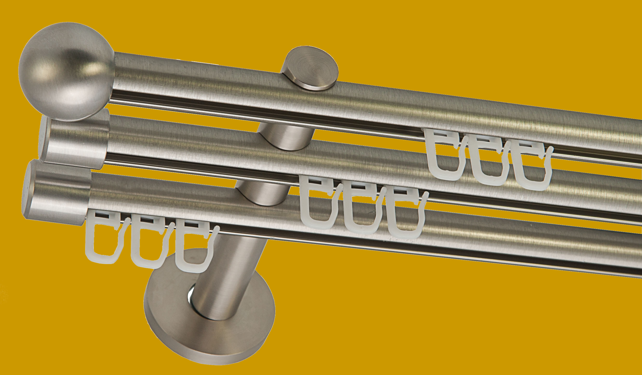 Gardinenstange Innenlaufsystem 3 läufig 16mm Modell Kugel