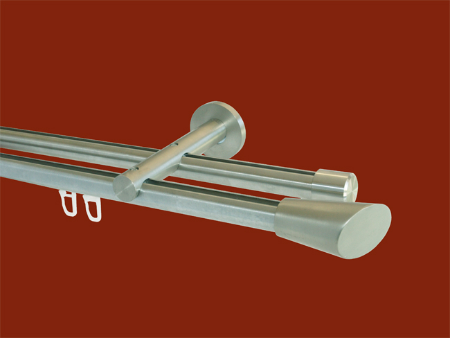 1359_0 Gardinenstange Innenlauf doppel. Edelstahldesign 20 mm Andres