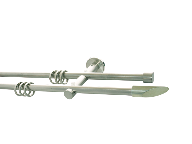 Gardinenstange Nickel geb 12mm Marbella doppell.