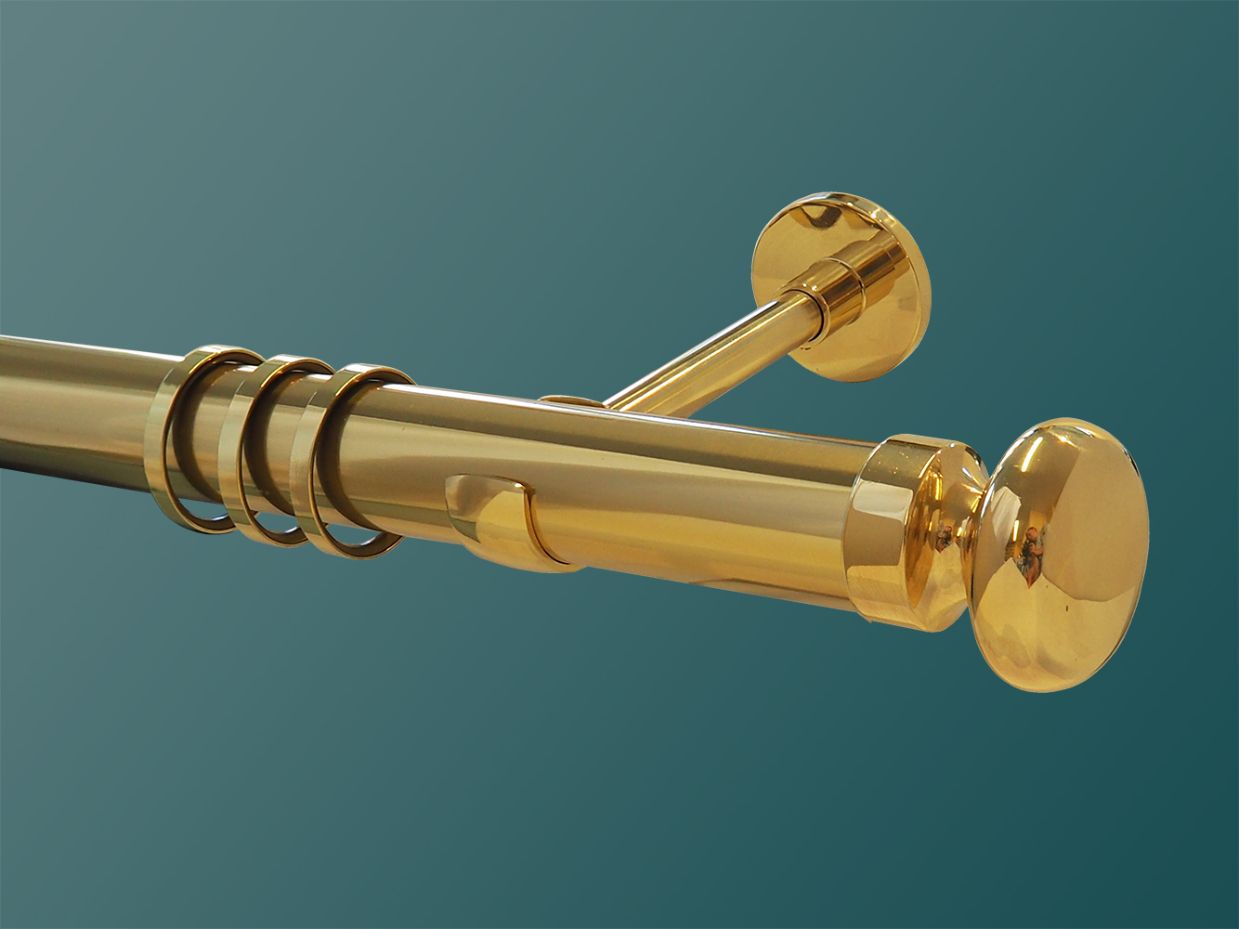 RTUR Messing Gardinenstange massiv glanz 40mm Modell Artur Schloss Interieur Classic