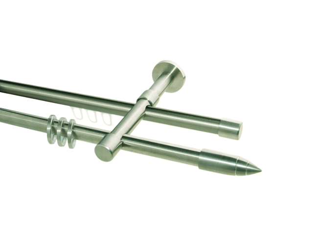 Gardinenstange Rundrohr/Innenlauf Edelstahl 16 mm Rillenpatrone