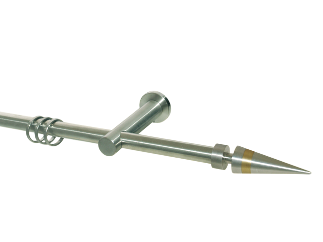 Gardinenstange Edelstahl Rundrohr 16mm Kegel messing Träger gesc Gardinenstange Edelstahl Rundrohr 16mm Kegel messing Träger gesc