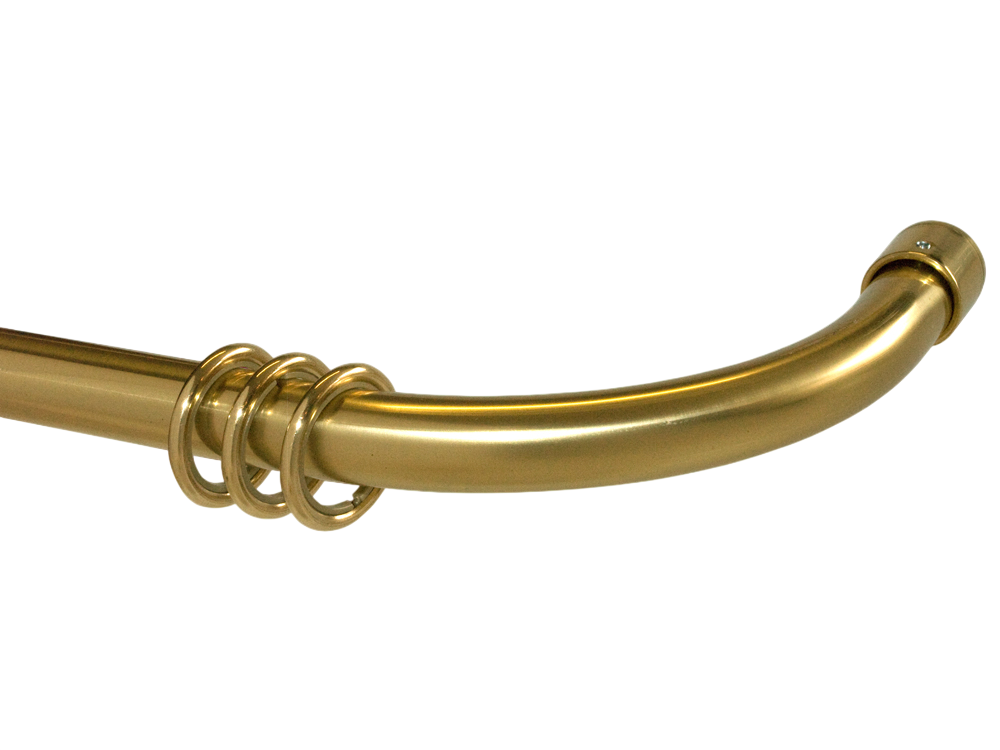 Gardinenstange mit Bogen Messing 20 mm french return rod Gardinenstange mit Bogen Messing 20 mm french return rod