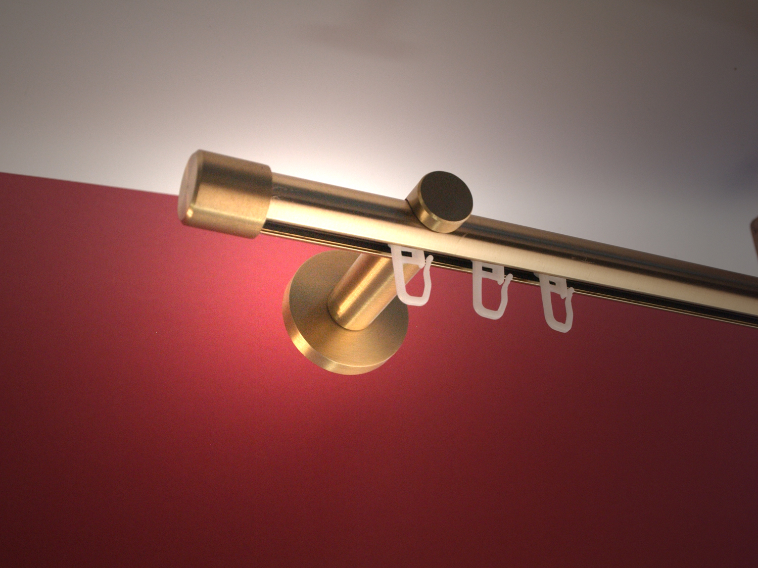 381_0 Gardinenstange Messing matt Innenlaufsystem 20 mm Ramona