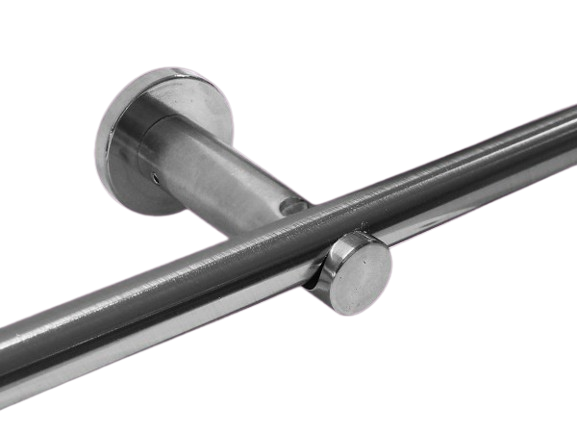 Gardinenstange 16 mm Edelstahl seitlich zur Wand gebogen