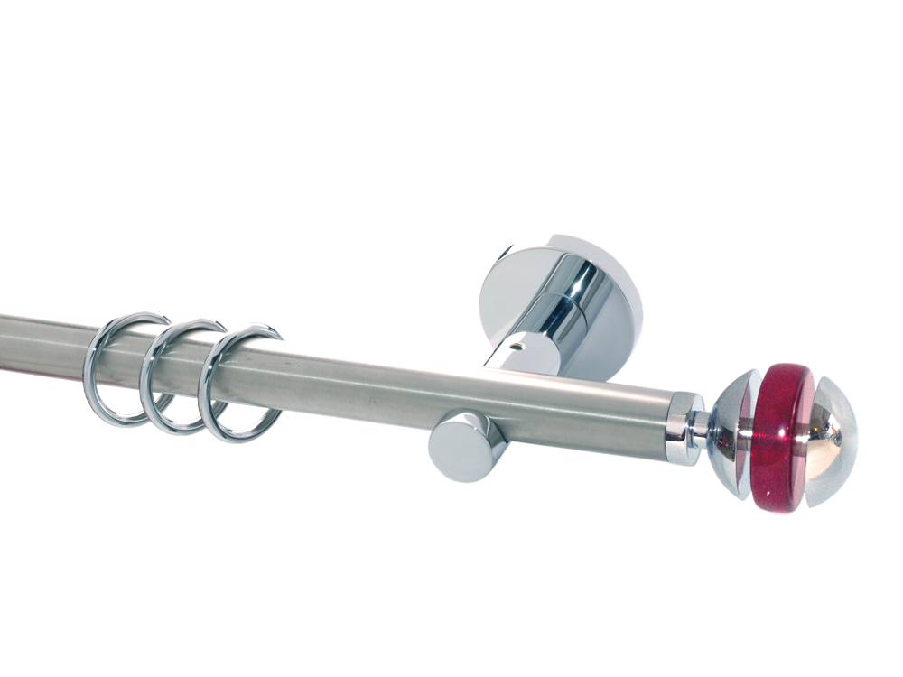 Gardinenstange Chrom glanz Edelstahl gebürstet 20mm Modell Kugel Gardinenstange Chrom glanz Edelstahl gebürstet 20mm Modell Kugel