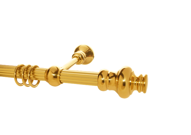 Gardinenstange Messing 28 mm Modell-Joseph I kanneliert Gardinenstange Messing 28 mm Modell-Joseph I kanneliert