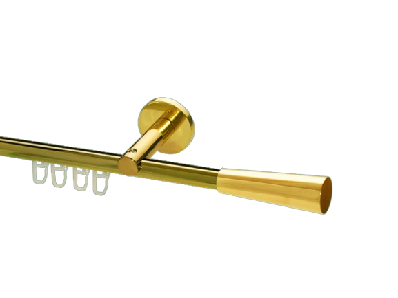 Gardinenstange Innenlauf Messing glanz Design 16mm Modell Luna Gardinenstange Innenlauf Messing glanz Design 16mm Modell Luna