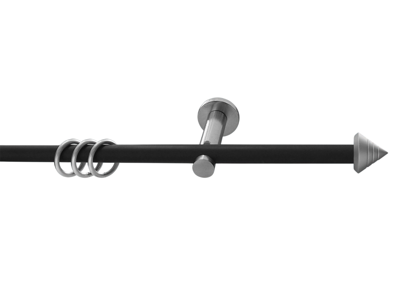 Gardinenstange Nickel schwarz/Edelstahloptik 16 mm Modell Rillen Gardinenstange Nickel schwarz/Edelstahloptik 16 mm Modell Rillen