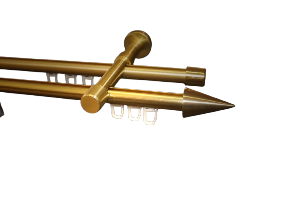 Gardinenstange Innenlauf Messing geb. 16mm Modell Kegel Gardinenstange Innenlauf Messing geb. 16mm Modell Kegel