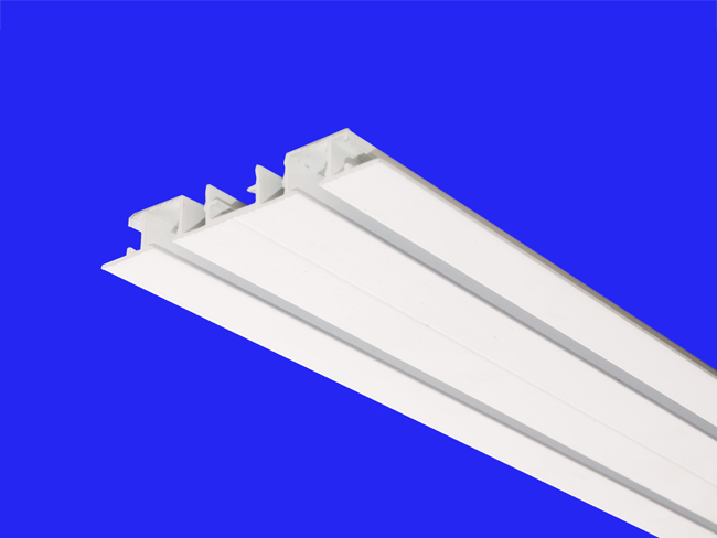 25_0 Aluminium Einputzschiene Gardinenschiene 2 lauf weiß 88mmx12mm