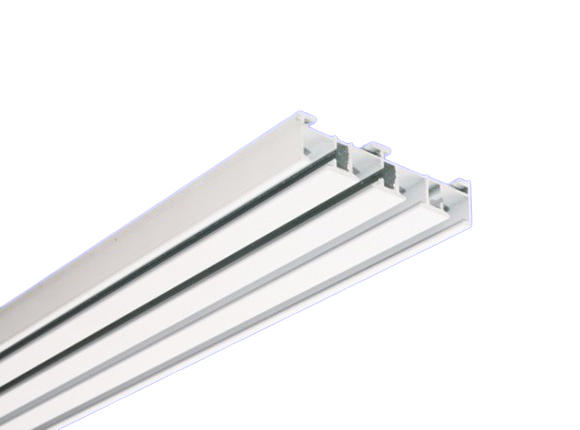 Aluminium Vorhangschiene weiß / silber 4 lauf Aluminium Vorhangschiene weiß / silber 4 lauf