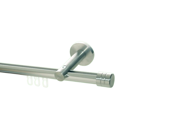 Gardinenstange Edelstahl Innenlauf 20mm Rillenkappe einl.