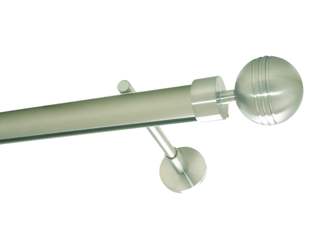 Gardinenstange Innenlaufsystem Edelstahl 28 mm Rillenkugel