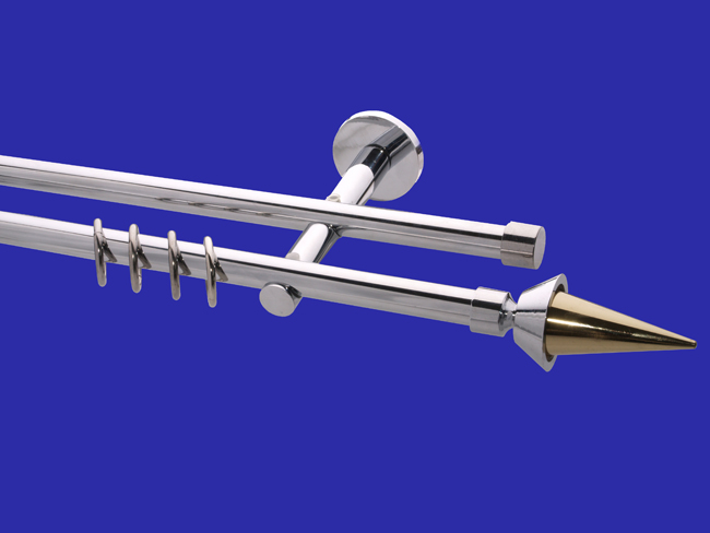 1111_0 Gardinenstange Chrom glanz 16mm Modell Fortana Träger 2