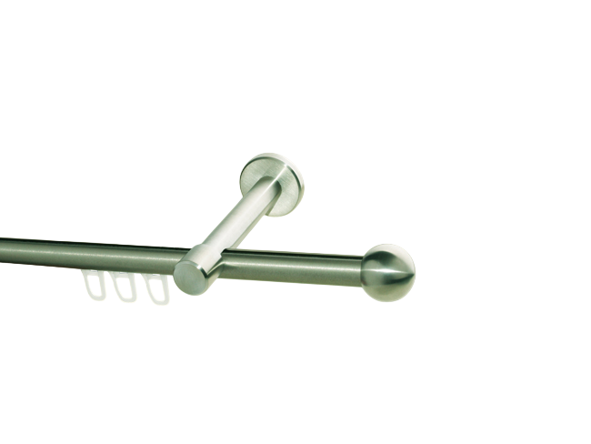 Gardinenstange Edelstahl Innenlauf 16mm Kugel einl. Gardinenstange Edelstahl Innenlauf 16mm Kugel einl.