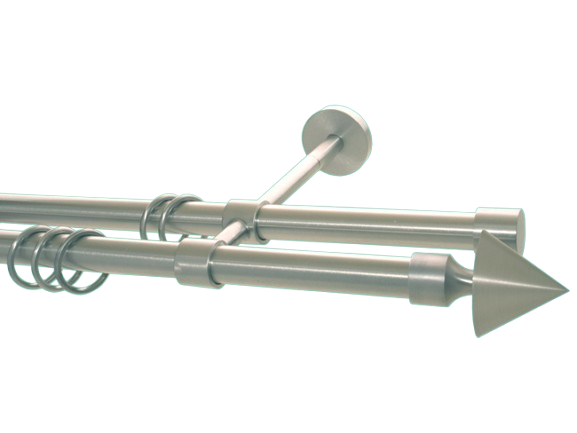 Gardinenstange doppelt Messing massiv Ausführung Nickel matt 20m Gardinenstange doppelt Messing massiv Ausführung Nickel matt 20m