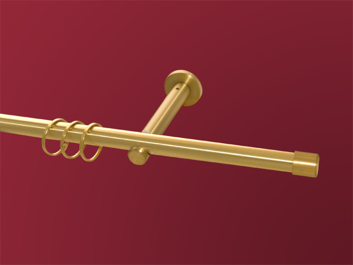 Gardinenstange Kappe 1-lfg Messing Matt 16 mm