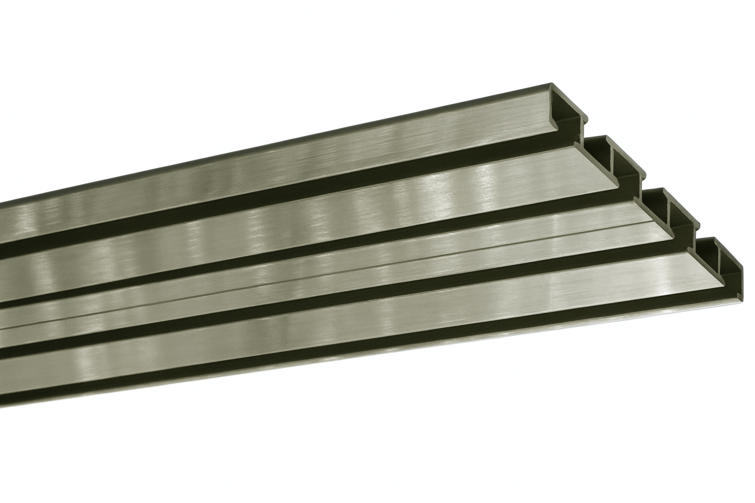 Gardinenschiene Nickel glanz Wendeschiene 3-4 Lauf