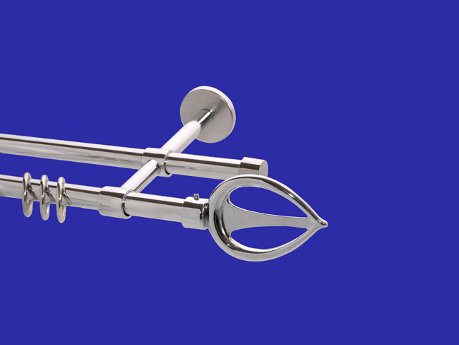 1063_0 Gardinenstange Chrom glanz Design 16mm Modell Flamme