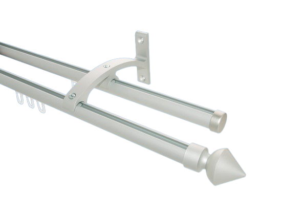 Gardinenstange Aluminium Silber Kunststoff Kegel 2lfg Gardinenstange Aluminium Silber Kunststoff Kegel 2lfg