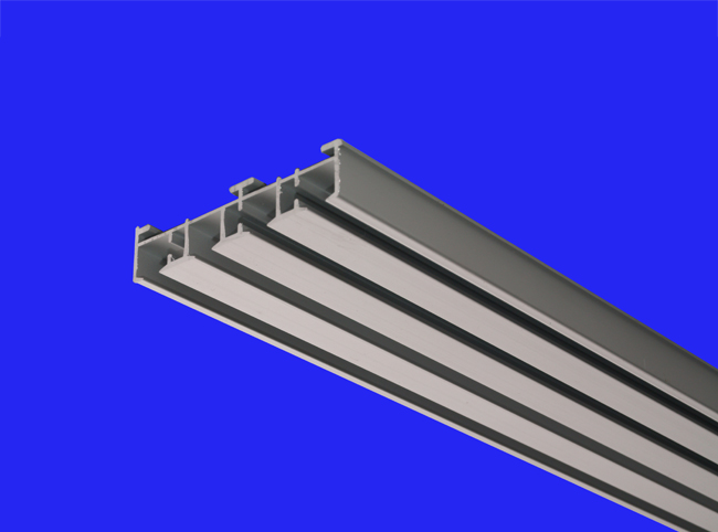 20_0 Aluminium Vorhangschiene silber 4 lauf
