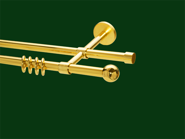 Gardinenstange Messing glanz Design 16mm Modell Bologna