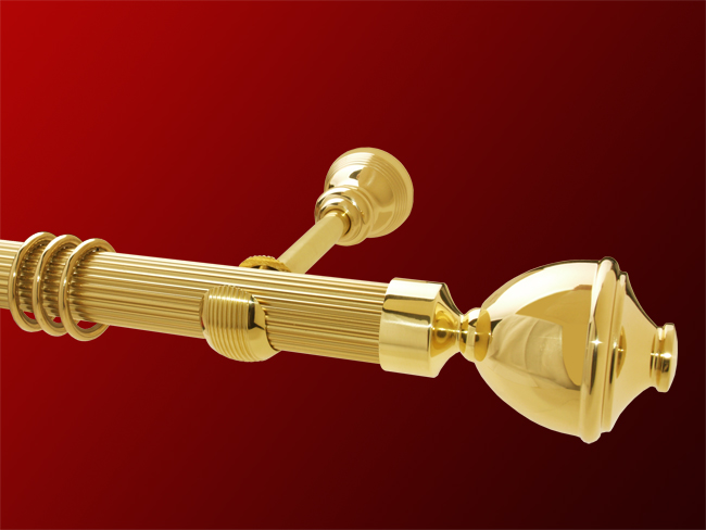 Gardinenstange Messing glanz massiv 35 mm Modell Lothar III