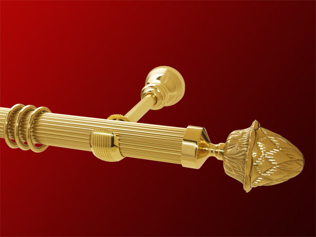 Gardinenstange Messing glanz massiv 35 mm Modell Maximilian II.