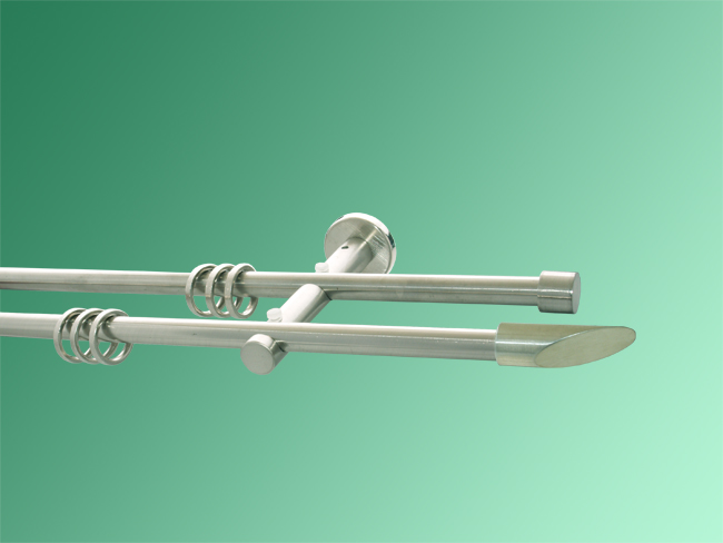 Gardinenstange Nickel geb 12mm Marbella doppell.