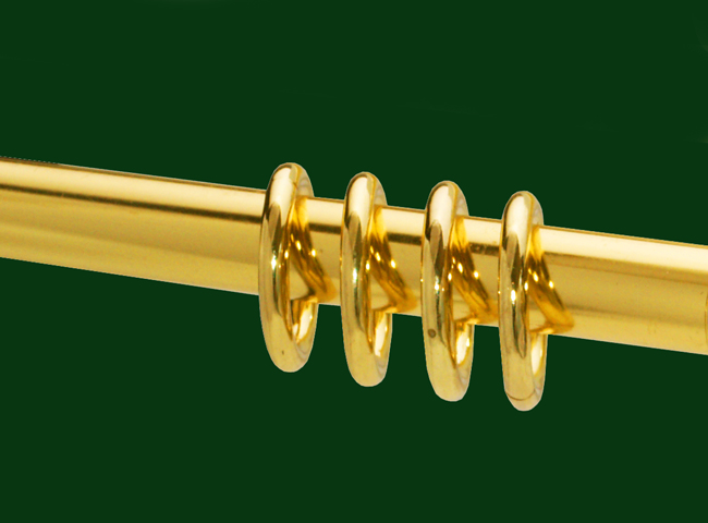 Ringe Metall Messing glanz für 16 mm Gardinenstangen 