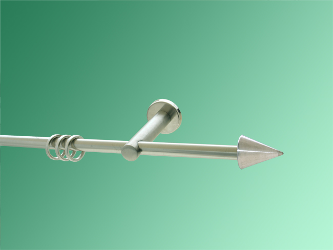 Gardinenstange Nickel gebürstet 12mm Palma 1 läufig geschl.