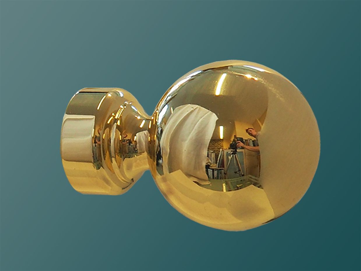 Endstück für Gardinenstangen Messing massiv glanz 40 mm Modell Kugel