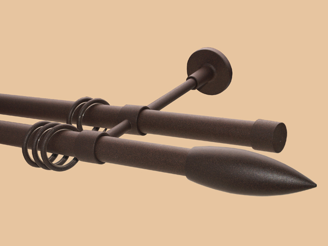 2000_0 Gardinenstange Rost 20 mm Quantos 2lfg. von Classico-Design