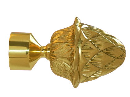 Messing massiv glanz Endstück Modell Pinie für 40mm Rohr