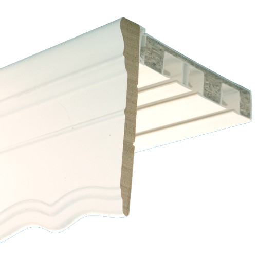 Gardinenschiene mit Blende Holz geschweift 3-lfg.