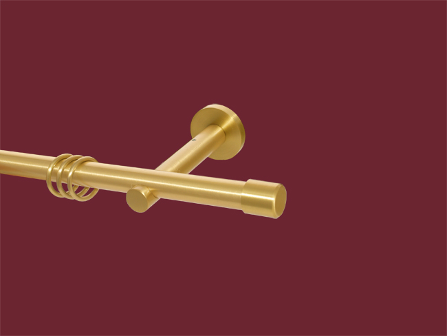 1724_0 Gardinenstange Messing massiv matt 20mm Modell Kappe offen