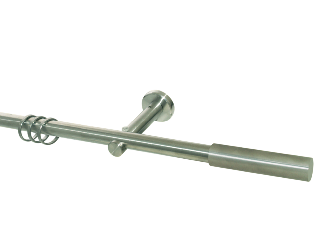 Gardinenstange Edelstahl Rundrohr 16mm Zylinder Träger offen