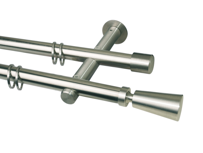 Gardinenstange Edelstahl 20 mm Trapez doppelläufig Gardinenstange Edelstahl 20 mm Trapez doppelläufig