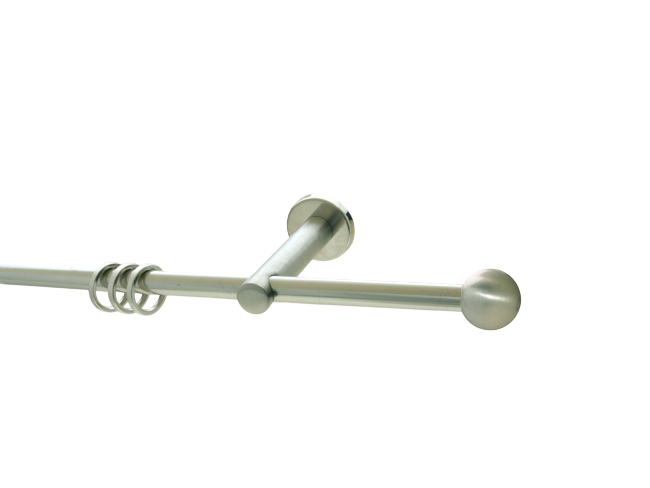 Gardinenstange Nickel gebürstet 12mm Bologna 1 läufig geschl. Gardinenstange Nickel gebürstet 12mm Bologna 1 läufig geschl.