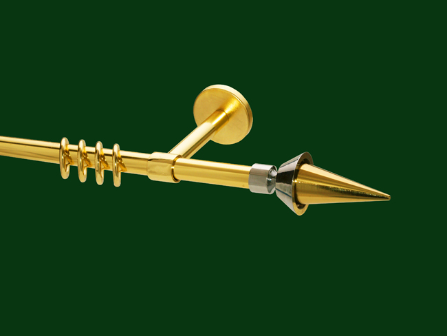 987_0 Gardinenstange Messing glanz Design 16mm Modell Forte bicolor