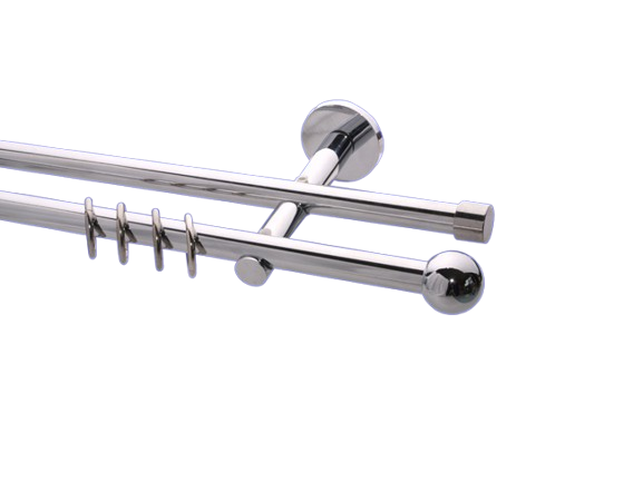 Gardinenstange Chrom glanz 16mm Modell Bologna Träger 2